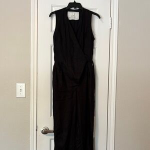 NotPerfectLinen Sleeveless Wrap Jumpsuit